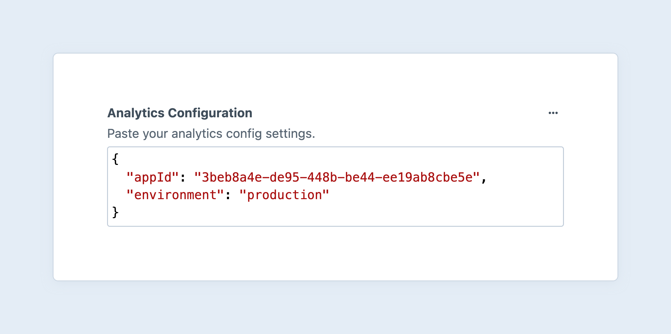 Screenshot of a JSON field interface in the Craft control panel