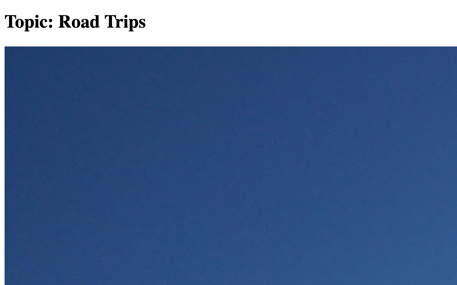 Screenshot of topic page