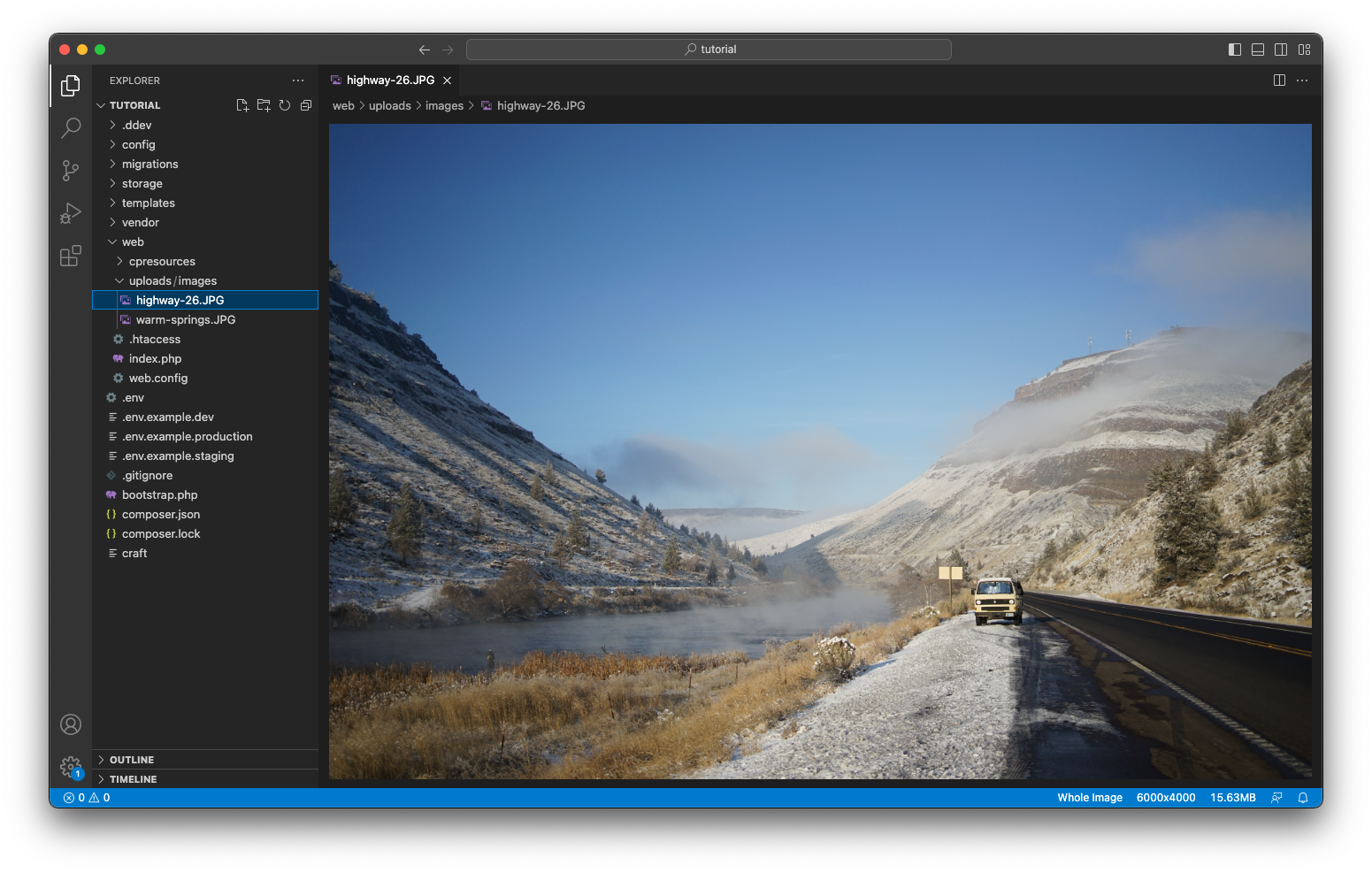 Viewing files in the web root of our project folder